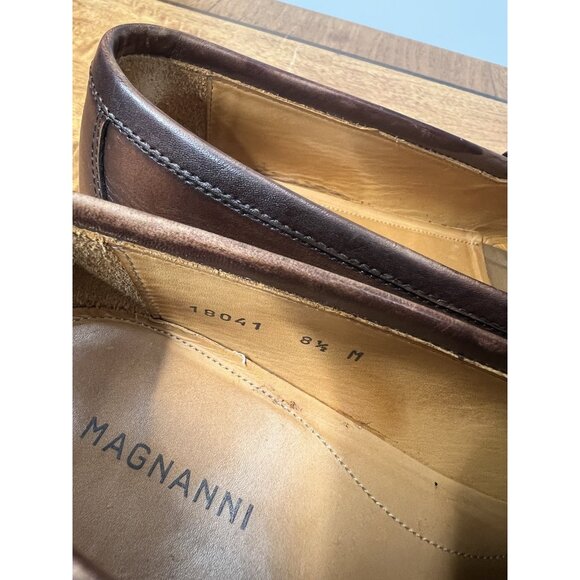 Magnanni Men’s 8.5 M Brown Distressed Penny Loafers Ramiro II 18041 Money Preppy - Picture 11 of 11